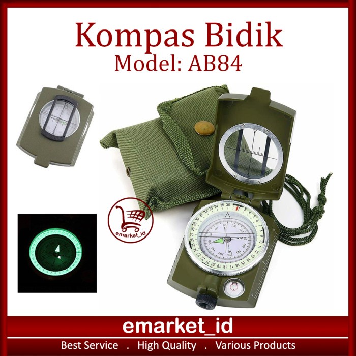 

Kompas Bidik Prisma AB84 / Military Compass Lensatic Outdoor Camping