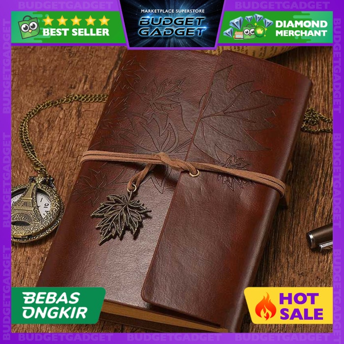 

Buku Binder Vintage Catatan Harian Notebook Cover Kulit Leaves 160 hlm