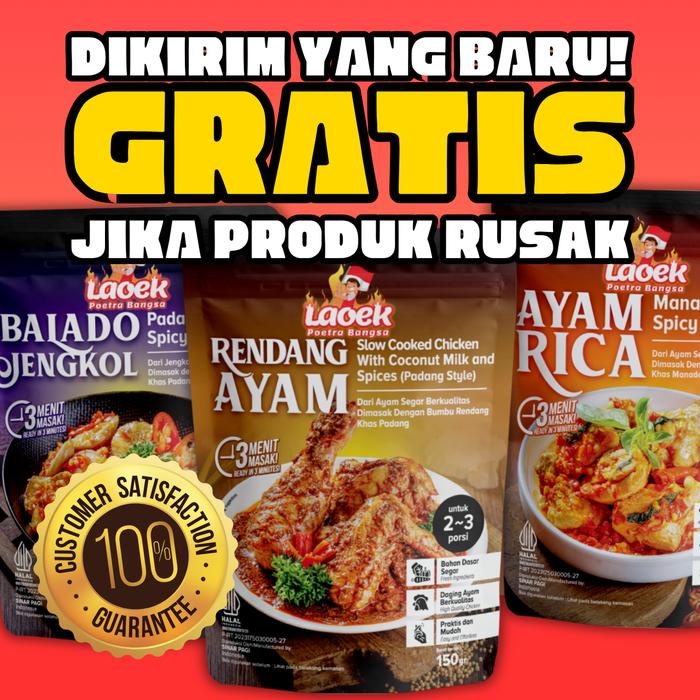 

RENDANG SAPI MAKANAN LAUK SIAP SAJI 1 PACK Daging Instan Seafood Meat Instan Frozen Fish Msg