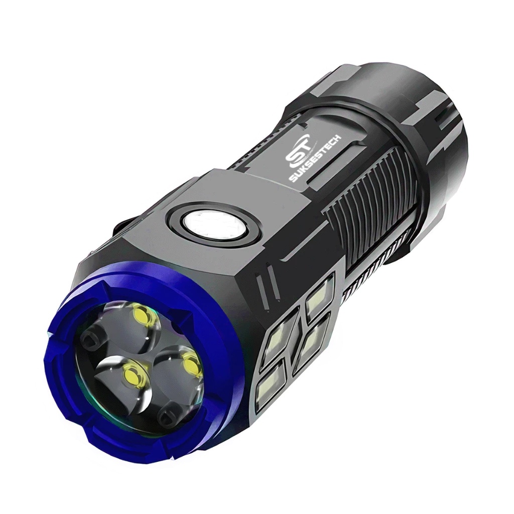 pengiriman cepat Suksestech Senter Saku Mini 4 Mode LED COB Senter Maghnet Waterpoof 2404
