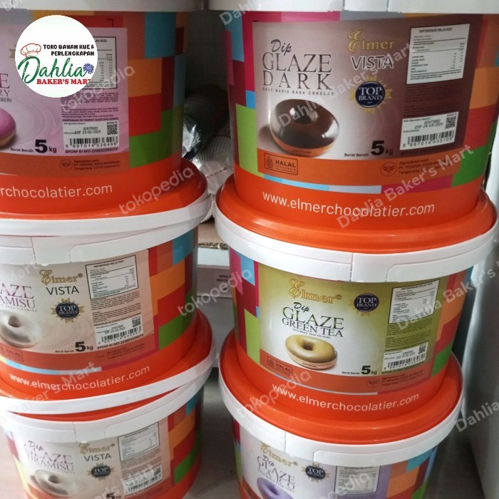 

Ready Stok" Elmer Dip Glaze Berbagai Varian Rasa Kemasan 5 Kg Khusus Gojek/Grab
