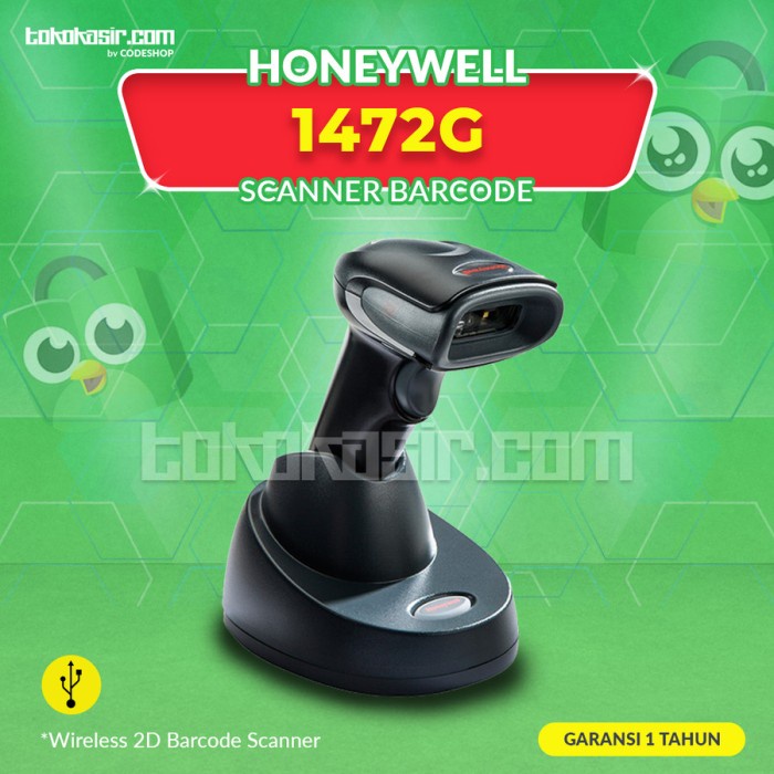 Scanner Barcode Honyewell 1472g Wireless Scan 2D USB Cradle Unit Baru - Garansi Resmi