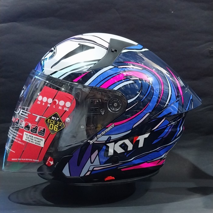 HELM KYT TTR-JET REPLIKA BASTIANINI 2022 HELM KYT HALF FACE DOUBLE VISOR