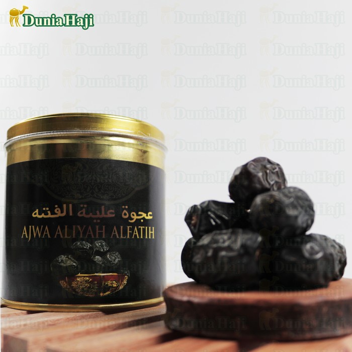 

Kurma Ajwa Aliyah Al Fatih 500 GR Gram Kemasan KALENG Kurma Nabi Asli