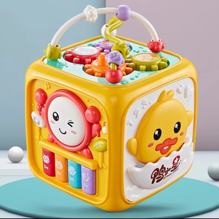 BARANG TERLARIS [capt] Mainan Edukatif Anak Permainan Kotak Drum Plastik Musik Puzzle Multifungsi -