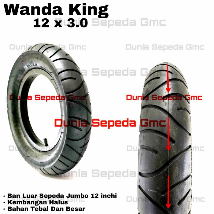 Ban Luar Sepeda Anak 12 x 3.0 Jumbo Besar BMX Mini Selis Listrik Bike