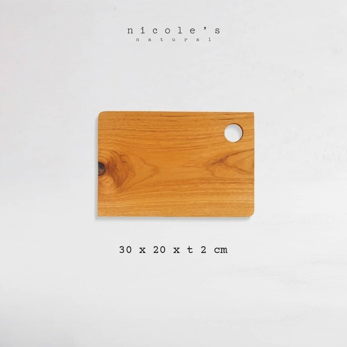 Nicole's Natural CBD Hole Wooden Cutting Board Talenan Kayu Jati POLOS