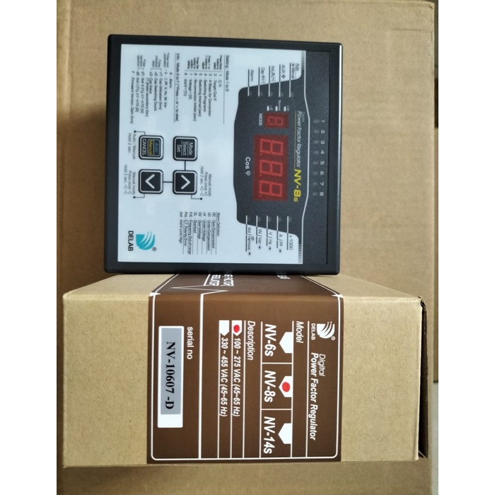 Power Factor Regulator / Controller 8 step DELAB type NV-8s