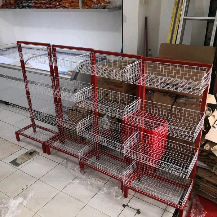 TERBARU RAK CIKI WARUNG SERBAGUNA / RAK SNACK TOKO / KERANJANG CIKI COD