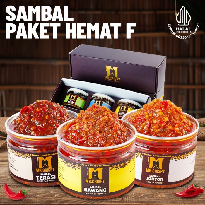 

Paket Sambel Hemat F Mr.Crispy(Kotak Hmpers)