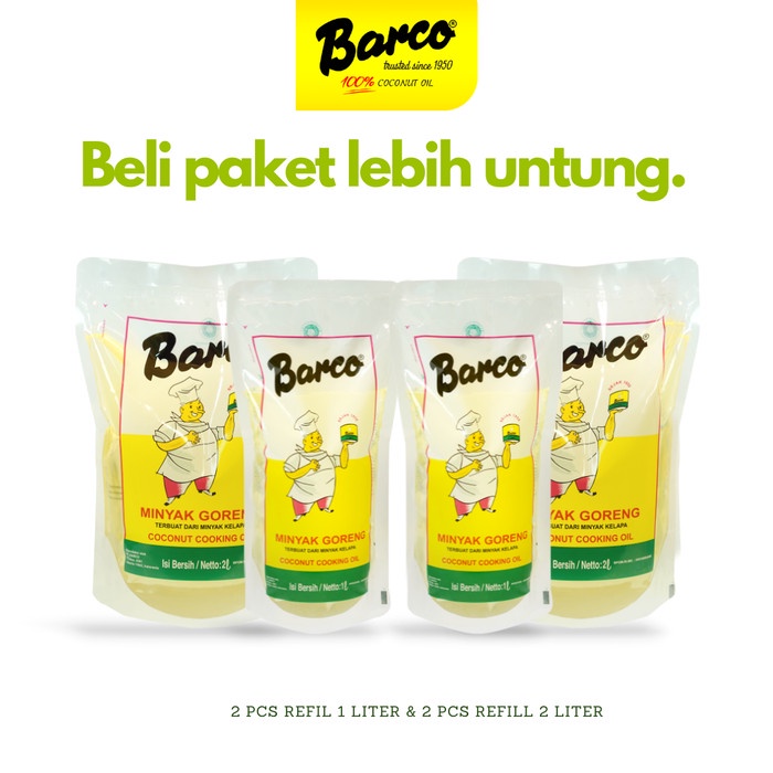 

Promo!! Minyak Goreng Kelapa Barco Pouch 1 Ltr & 2 Ltr