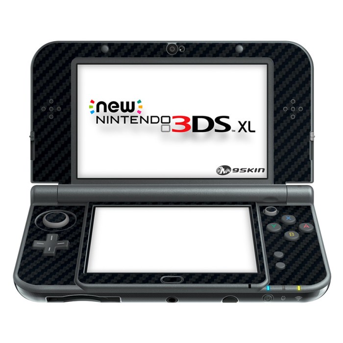 9Skin - Preum Skin Case New Nintendo 3DS XL Black Carbon (INSIDE)