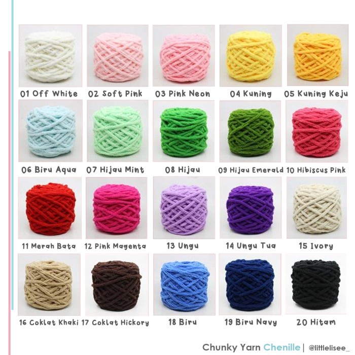 

Benang Rajut Chenille Import / Chunky Yarn Reject
