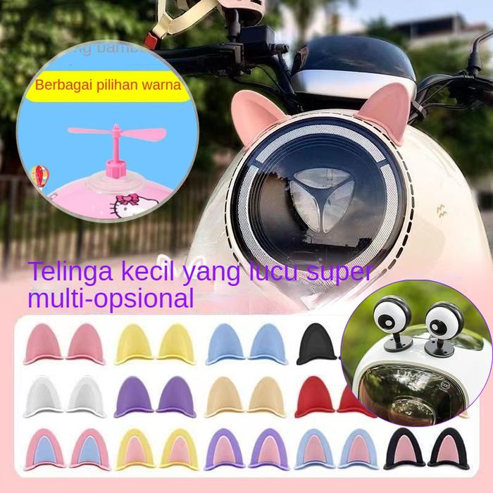 Helm sepeda motor telinga dekoratif/helm telinga kucing putri/helm dekoratif telinga kucing/stiker