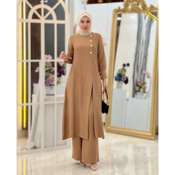 TERPERCAYA Pakaian ONE SET Wanita - /One Set Wanita Setelan Tunik Dewasa Ootd Hijab Remaja Hava Set