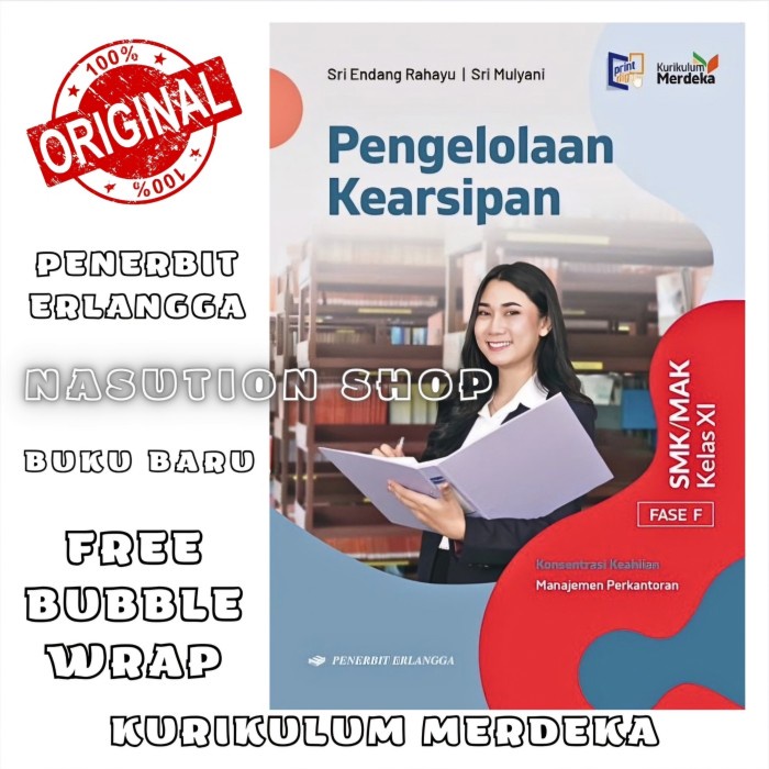 

SALE !!! BUKU PENGELOLAAN KEARSIPAN KELAS 2 / XI 11 SMK ERLANGGA KURIKULUM MERDEKA READYY