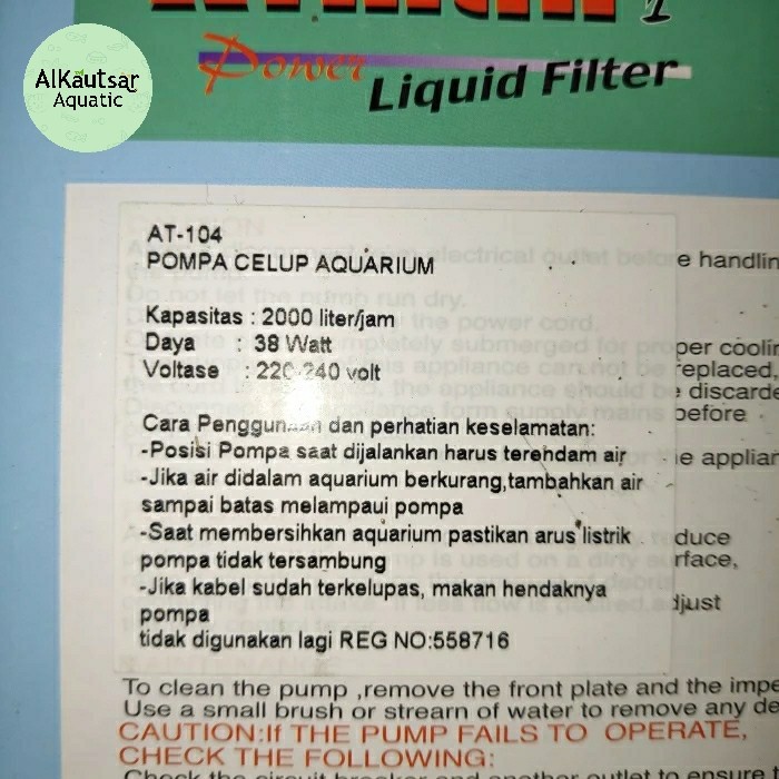 Atman AT 104 Pompa Air Aquarium Kolam