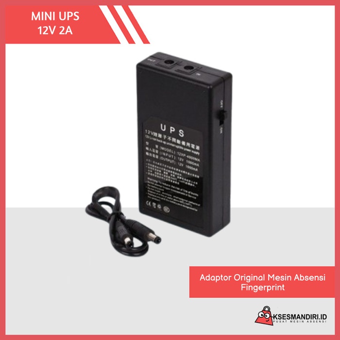 DISKON SUPER MINI UPS 12V 2A ORIGINAL UNTUK FINGERPRINT MESIN ABSENSI COD