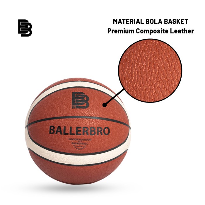 BOLA BASKET BALLERBRO PL Series (Pro Leather) PL6 & PL7 BOLA BASKET OUTDOOR BOLA BASKET SIZE 6 BOLA
