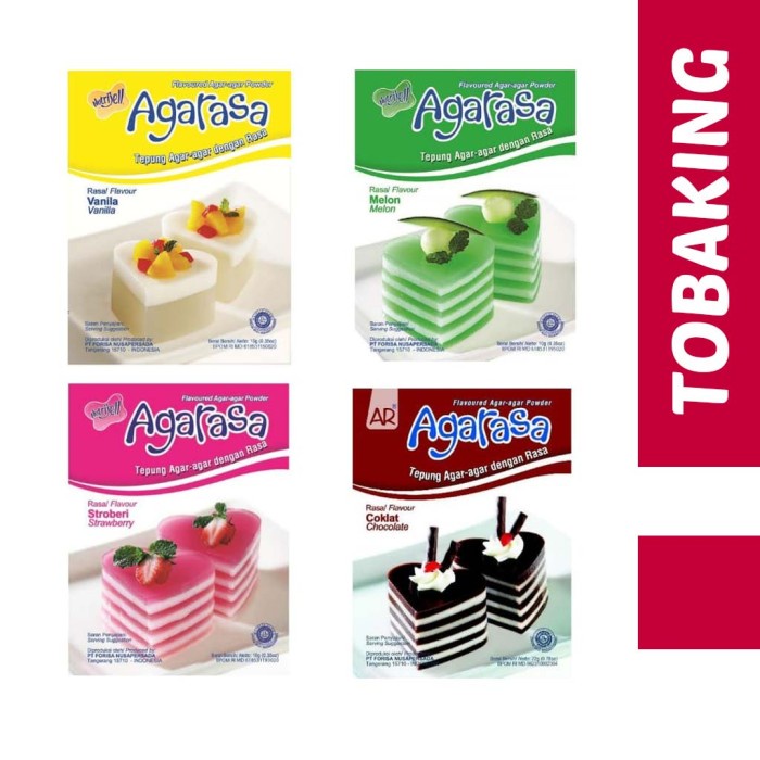 

Ready Stok" Nutrijell Agarasa Agar Agar Cokelat Vanila Melon Stroberi
