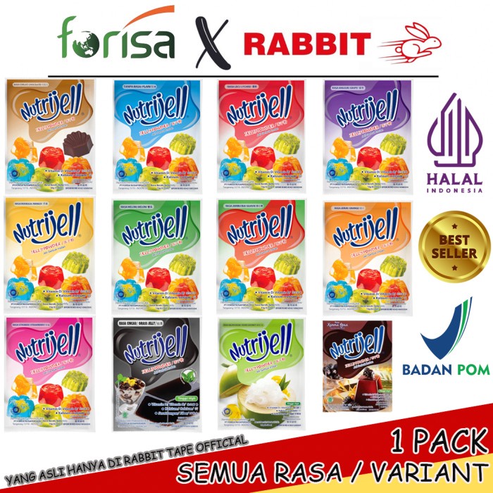 

Ready Stok" Nutrijell Jelly Powder / Bubuk Agar Nutrijel Instant All Variant