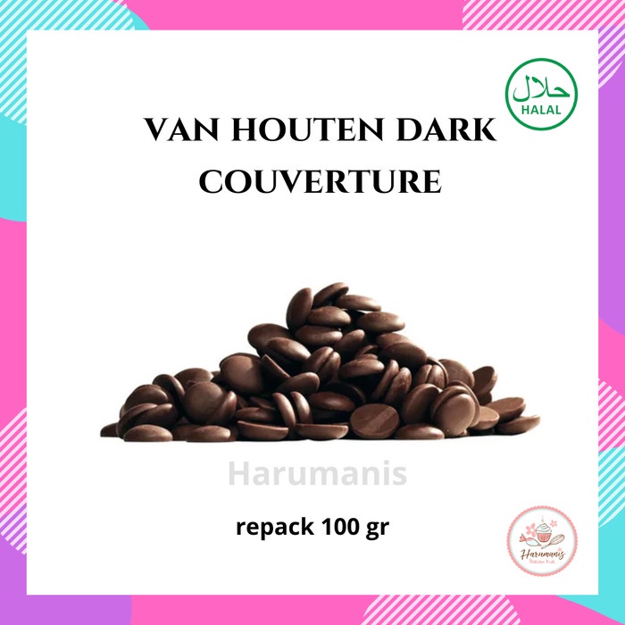 

Ready Stok" Van Houten Dark Chocolate Couverture 54% Repack 100Gr