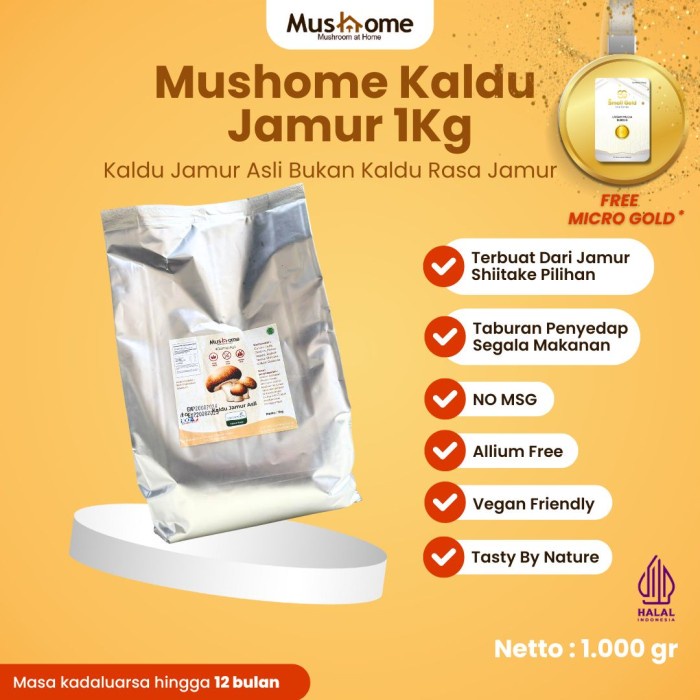 

Kaldu Jamur Asli Shiitake 1Kg - Mushome - Rendah Kalori & Lebih Sehat