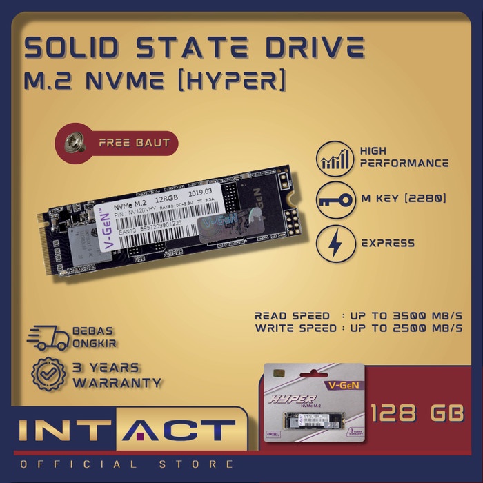 SSD V-GeN Hyper 128GB M.2 NVMe PCIe Gen 3.0 - SSD VGEN 128 GB M2 NVME TERLARIS/TERMURAH/TERPOPULER