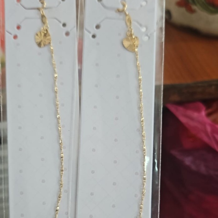 Gelang rantai biji timun ulir gembok emas asli 375 8k unik murah kado