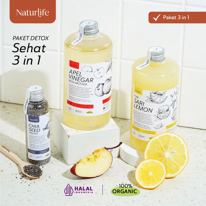

Paket Sehat 3 in 1 - Sari Lemon 500ml, Cuka Apel 500ml & Chia Seed 70g