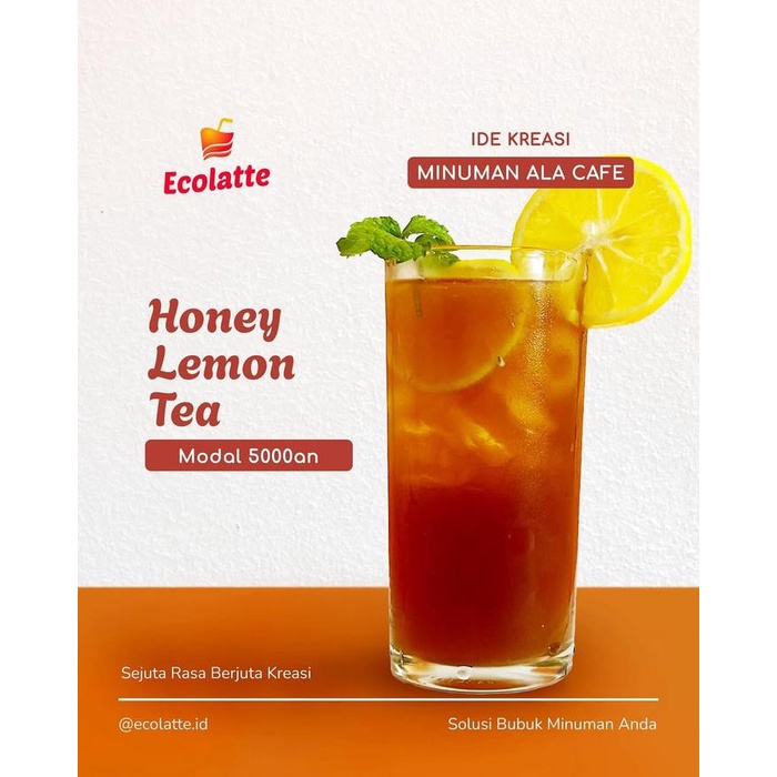 

LEMON TEA ECOLATTE POWDER DRINK BUBUK MINUMAN ENAK RASA TEH LEMON HALAL BPOM UMKM