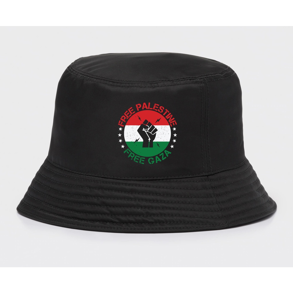 Topi Bucket Palestina Free Palestine Free Gaza Logo