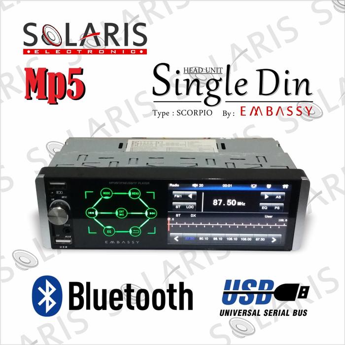 Terlaris Head Unit Single Din Mp5 Embassy Tipe Scorpio