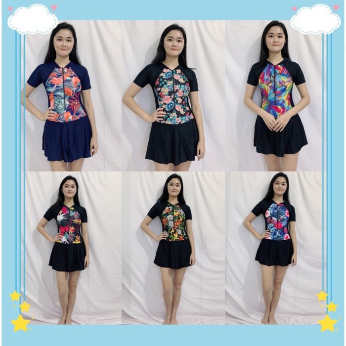 BERKUALITAS Set Baju Renang Wanita Jumbo Setelan Pakaian Renang Allsize Premium