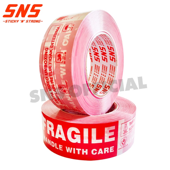 

Lakban Unboxing Fragile Mix 300 Yard JUMBO SNS Sticky N Strong