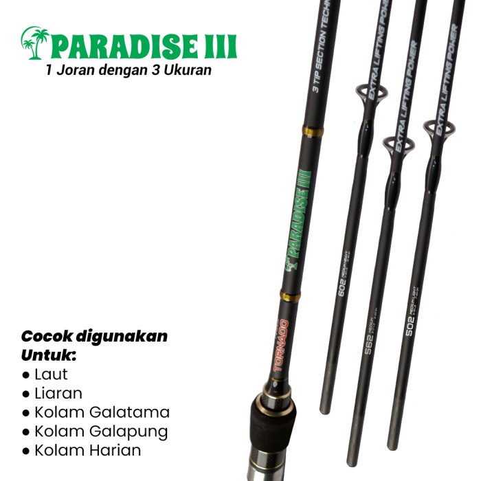 Joran Spinning Tornado Paradise Iii Top 3 Section Handle Full Eva