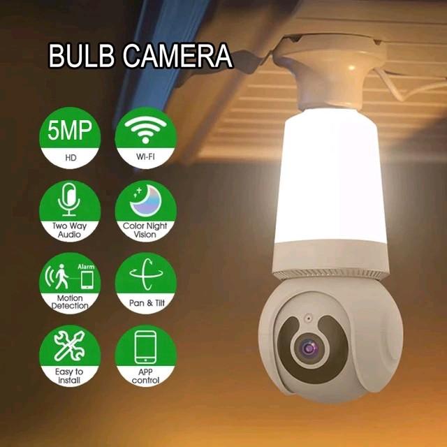 CCTV Lampu V380 Pro 8MP Kamera CCTV Wifi Lampu CCTV 360 PTZ & Memory Card