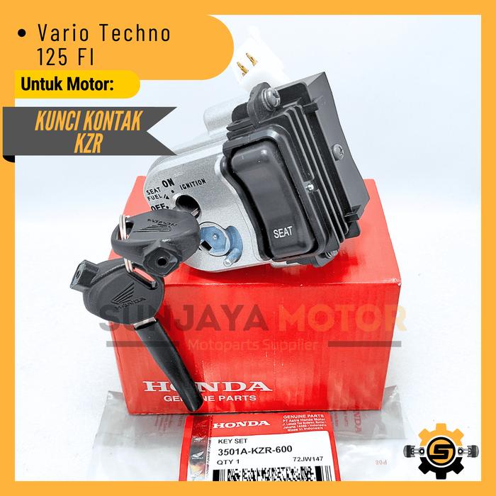 Keyset Original Honda KZR Kunci Kontak Vario Techno 125 FI Kunci Motor 1 Set Key Set Asli Konci