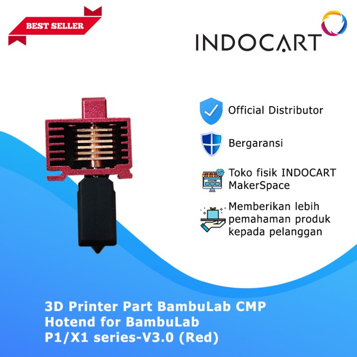 3D Printer Part BambuLab CMP Hotend V3.0-Red for BambuLab P1/X1 Series
