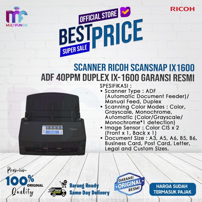 Scanner Fujitsu / Ricoh ScanSnap IX1600 ADF 40ppm Duplex IX-1600