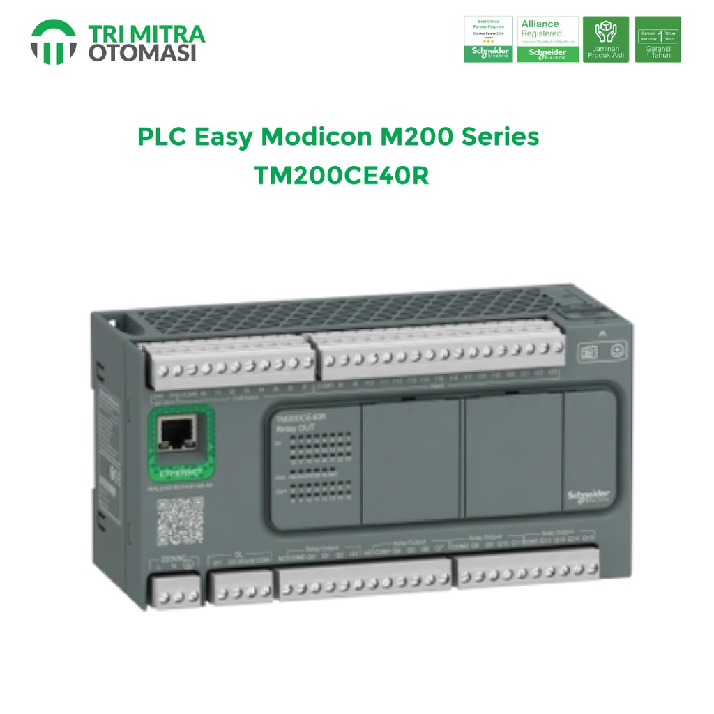 Schneider PLC Modicon M200 40 I/O Relay Ethernet - TM200CE40R