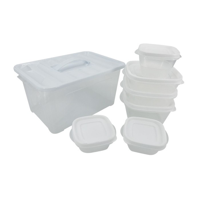 INFORMA KOTAK MAKAN - FOOD CONTAINER SET WHITE VIDEL 22 PCS