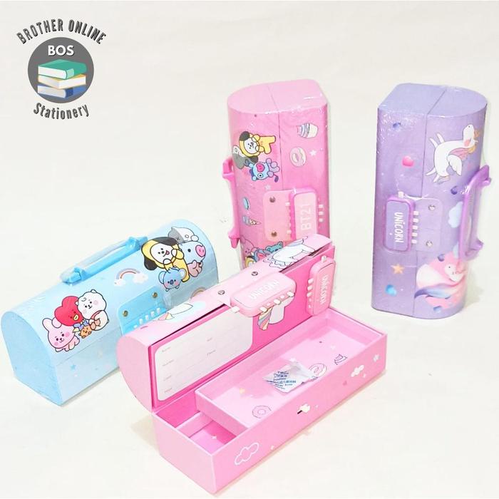 

JTTOP" BOS KOTAK PENSIL KARTON+KUNCI PIN/TEMPAT PENSIL/PENCIL CASE LOCKER STATIONERY KOTAK PENSIL