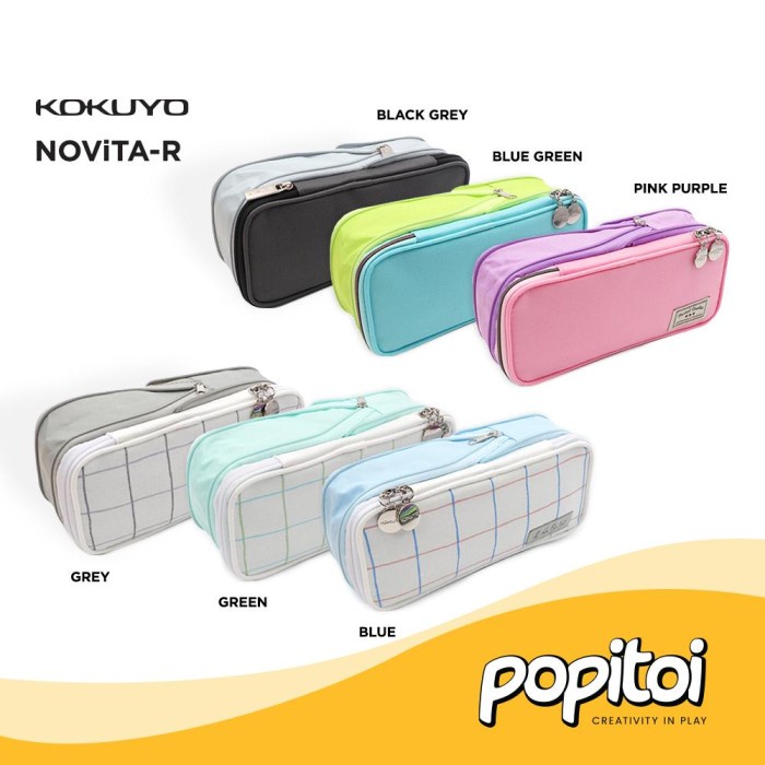 

JTTOP" KOKUYO NOVITA-R EXPANDABLE PENCIL CASE PASTEL COOKIE TEMPAT PENSIL PEN KOTAK LATTICE JUMBO