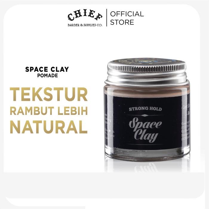 terbaru !!! chief pomade space clay ukuran mini 35gr ( travel size 1.2 oz ) heavy waterbased kemasan