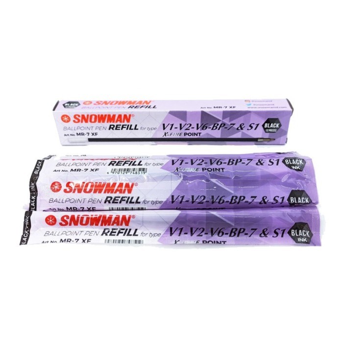 

JTTOP" SNOWMAN REFILL PULPEN MR-7 XF X-FINE POINT/ ISI ULANG PULPEN HITAM