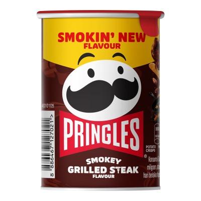 

SALE !!! [BUNDLE 4PCS] PRINGLES SNACK KERIPIK KENTANG SMOKEY GRILLED STEAK 4X42G READYY