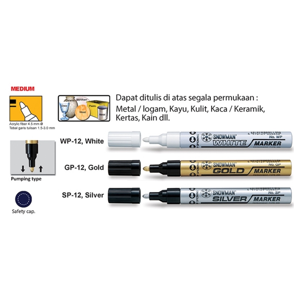 

Promo !!! Snowman Spidol Paint Marker Medium En71-3