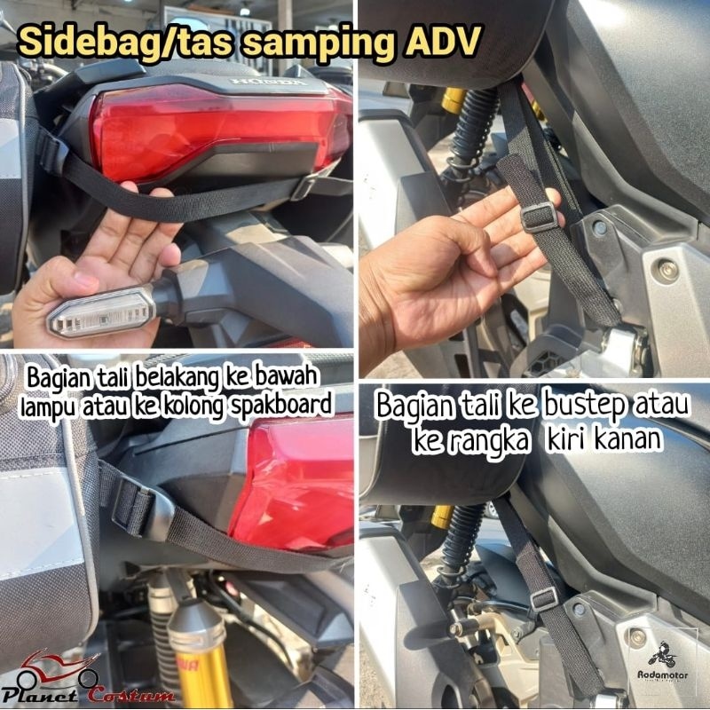 Gratong Adv Sidebag Kanan Kiri Bagasi Motor Bebek Matic Sport Hitam Abu Abu Tas Jas Hujan Sepatu