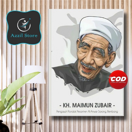 Diskont Poster Kayu Hiasan Dinding Foto Kh. Maimoen Zubair-Mbah Moen